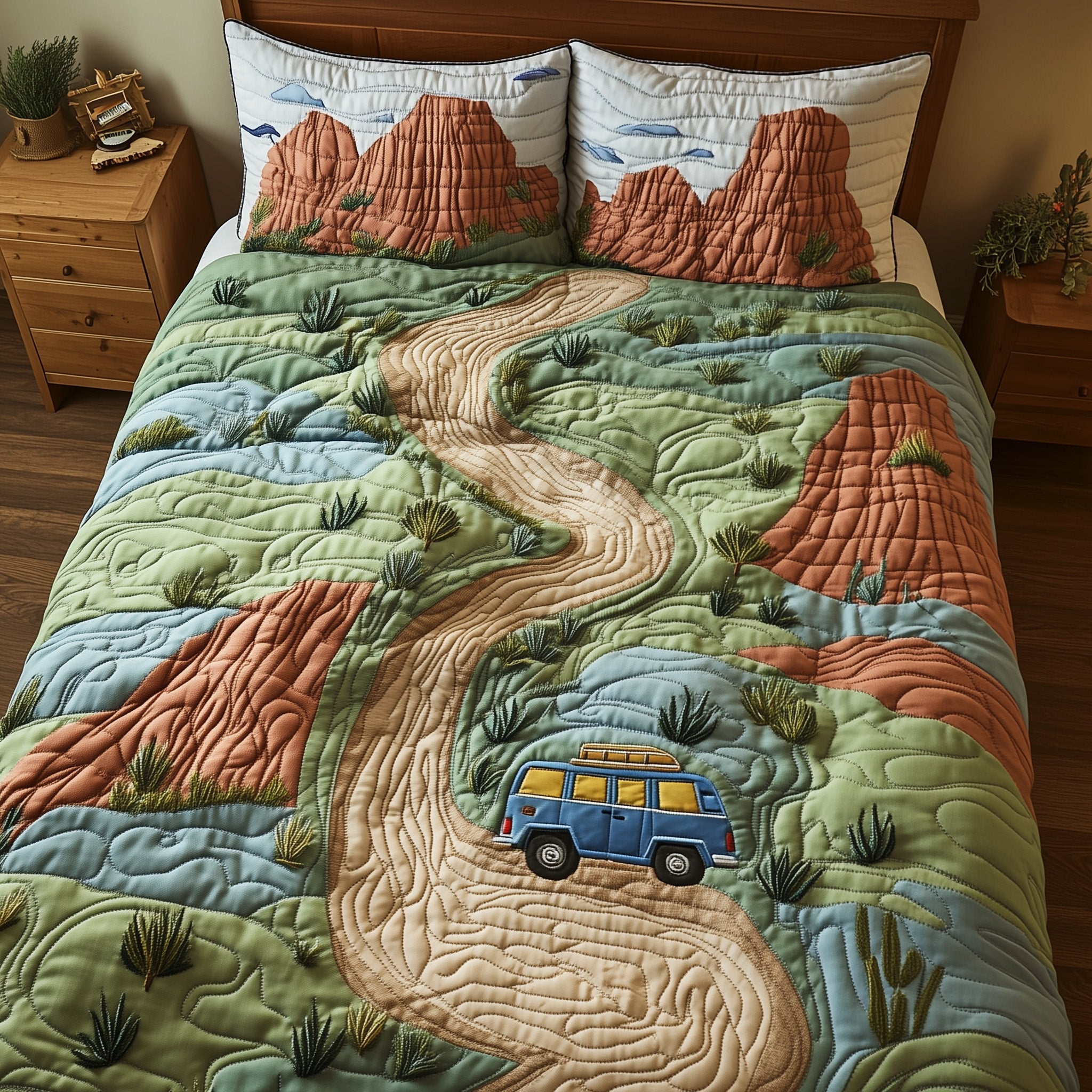 Canyon Trail Drive Quilted Bedding Set Duvet Cover Merchandise Meaningful Gifts For Girlfriend