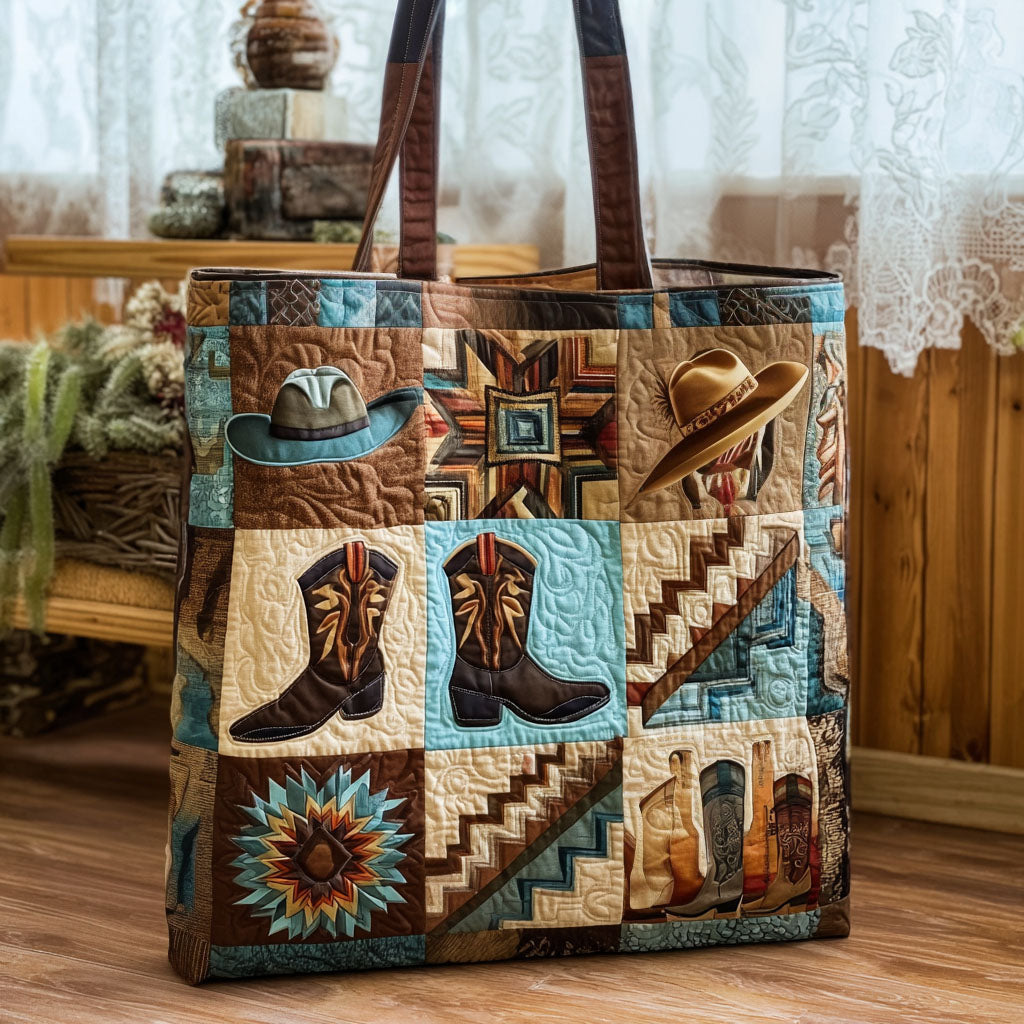 Canyon Trails Quilted Tote Bag Cow Print Pillow Cases