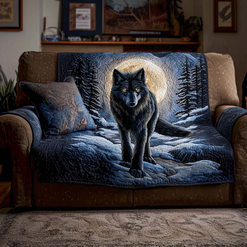 Canyon Wolf Quilted Sofa Cover Living Room Decorations Presents For Wolf Lovers
