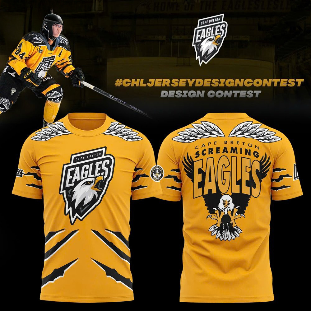 Cape Breton Eagles Screaming 2025 T-Shirt Cool Gifts For Hockey Fans