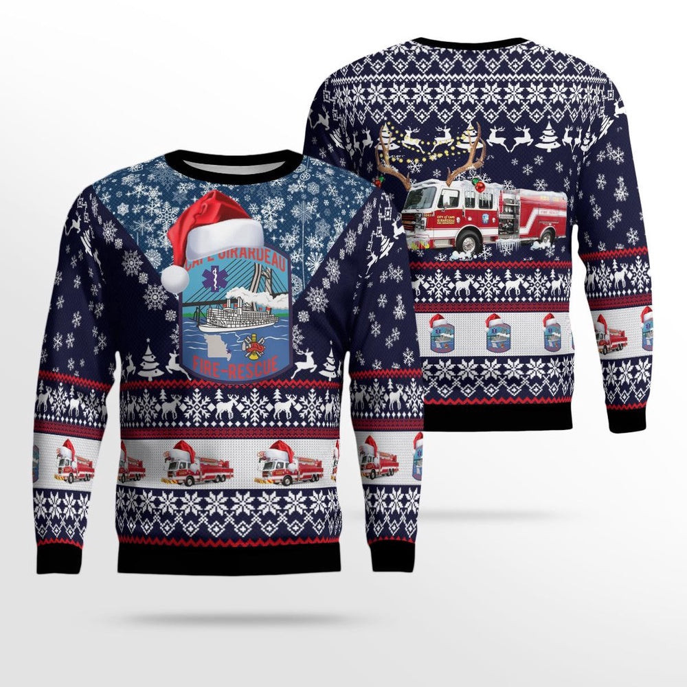 Cape Girardeau Fire Department Christmas AOP Ugly Sweater Xmas Unisex Sweater Christmas Gifts For Men Women