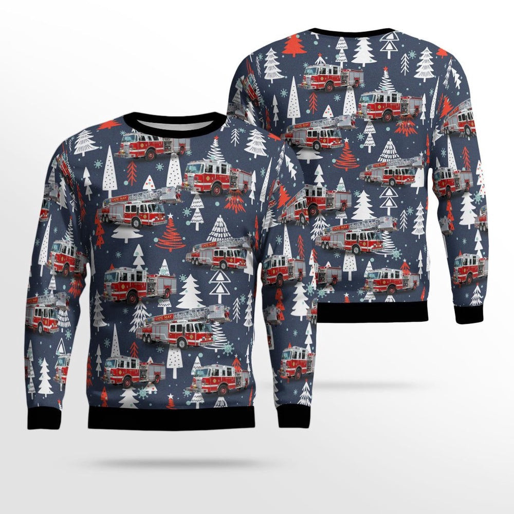 Cape May New Jersey Cape May Fire Department Christmas Ugly Sweater Xmas Unisex Sweater Christmas Gifts For Men Women
