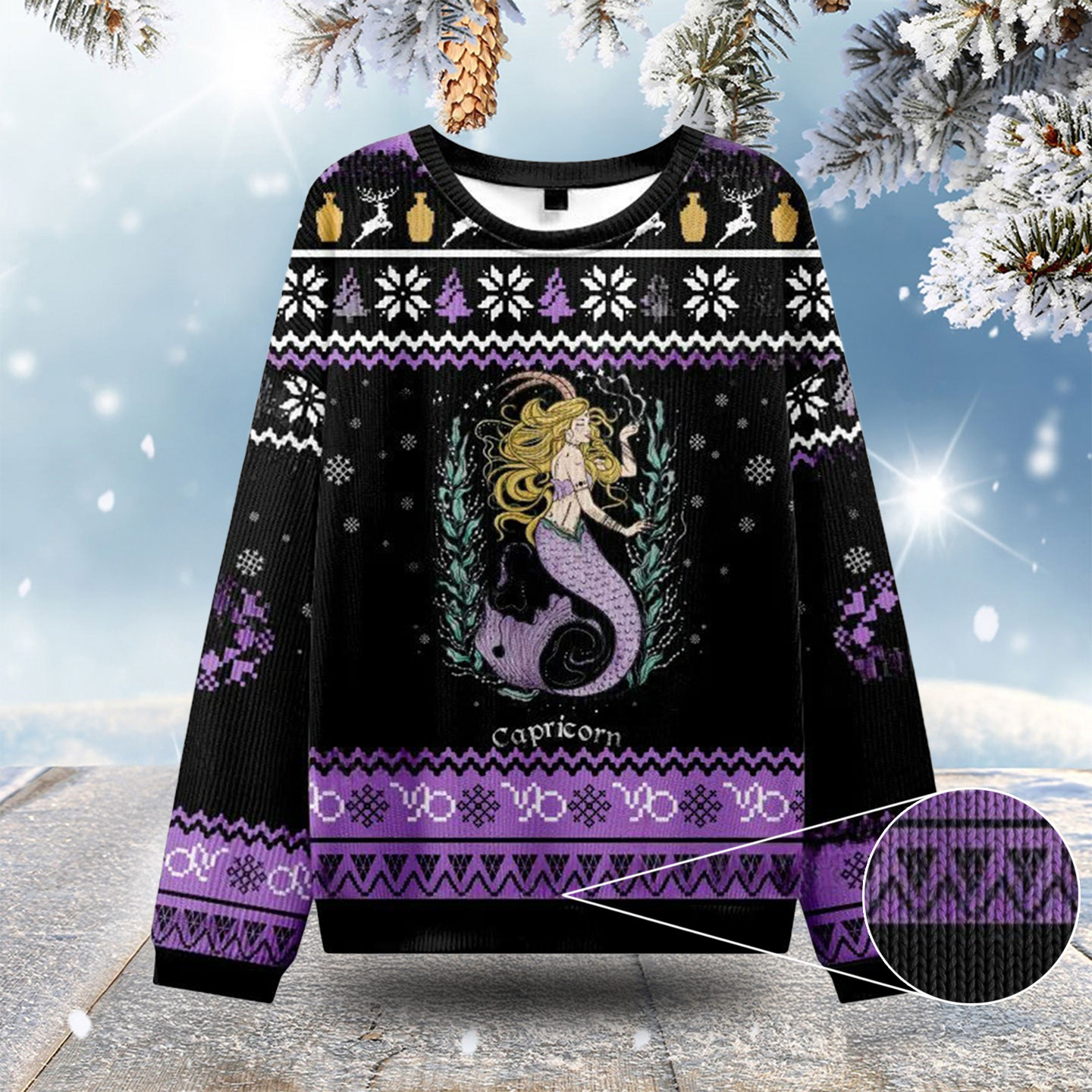 Capricorn Zodiac Ugly Christmas Sweatshirts Cute Christmas Sweaters Gifts For Mom