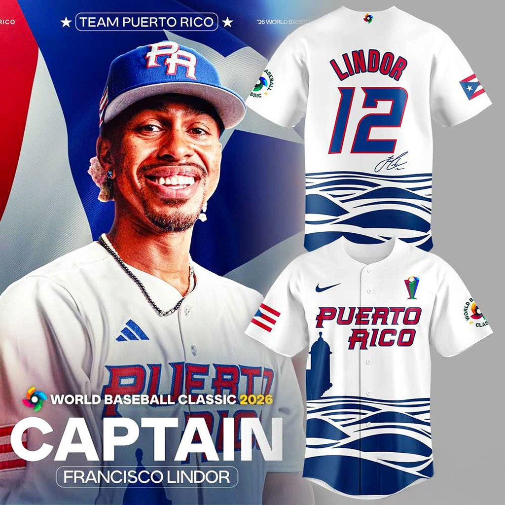 Captain Francisco Lindor Team Puerto Rico 2026 World Baseball Classic Jersey Fan Merch