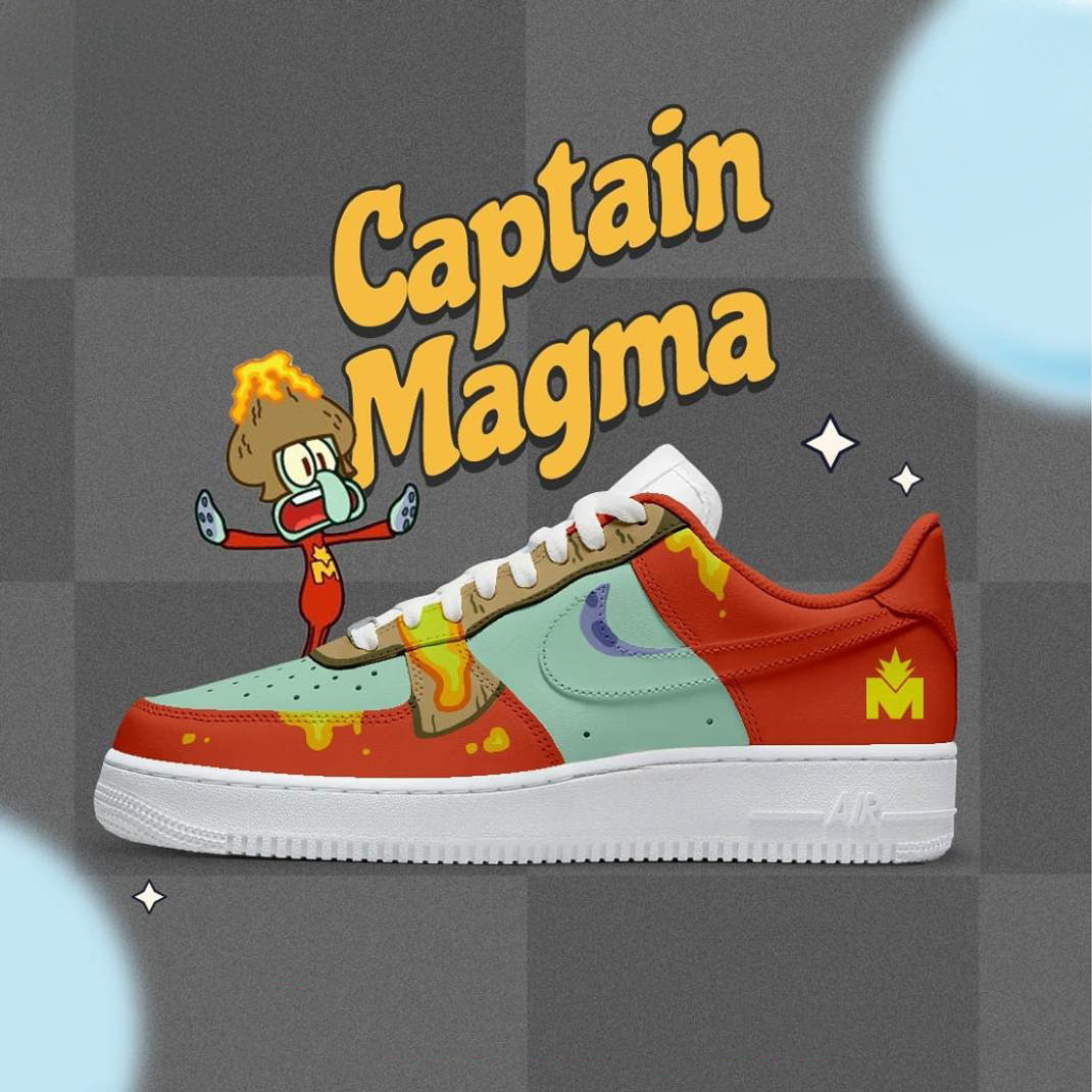 Captain Magma x Encyclopedia SpongeBobia Special Air Force 1 Shoes Gifts For Fans