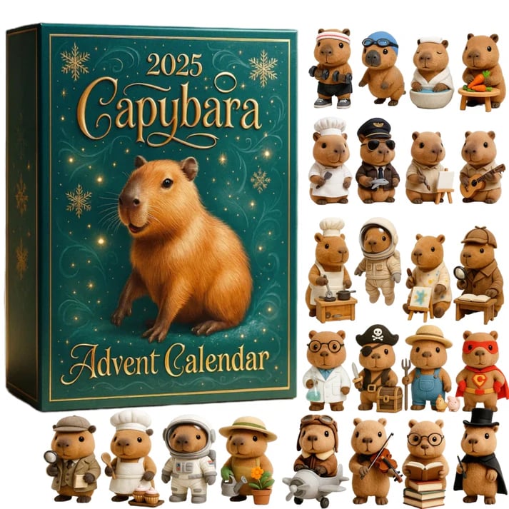 Capybara Advent Calendar 2025 Christmas Advent Calendar Xmas Gifts For Capybara Lovers