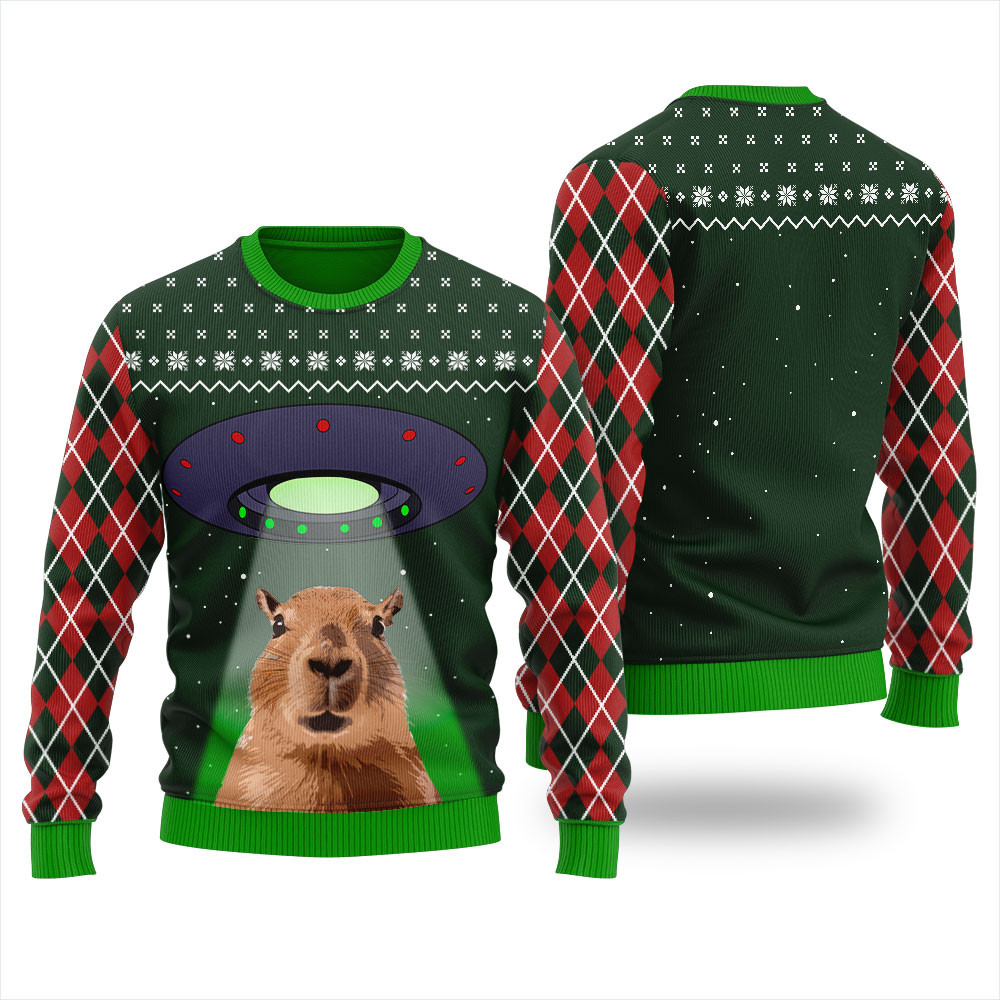 Capybara Alien Ugly Christmas Sweater Holiday Gift Merch That Everyone Will Adore