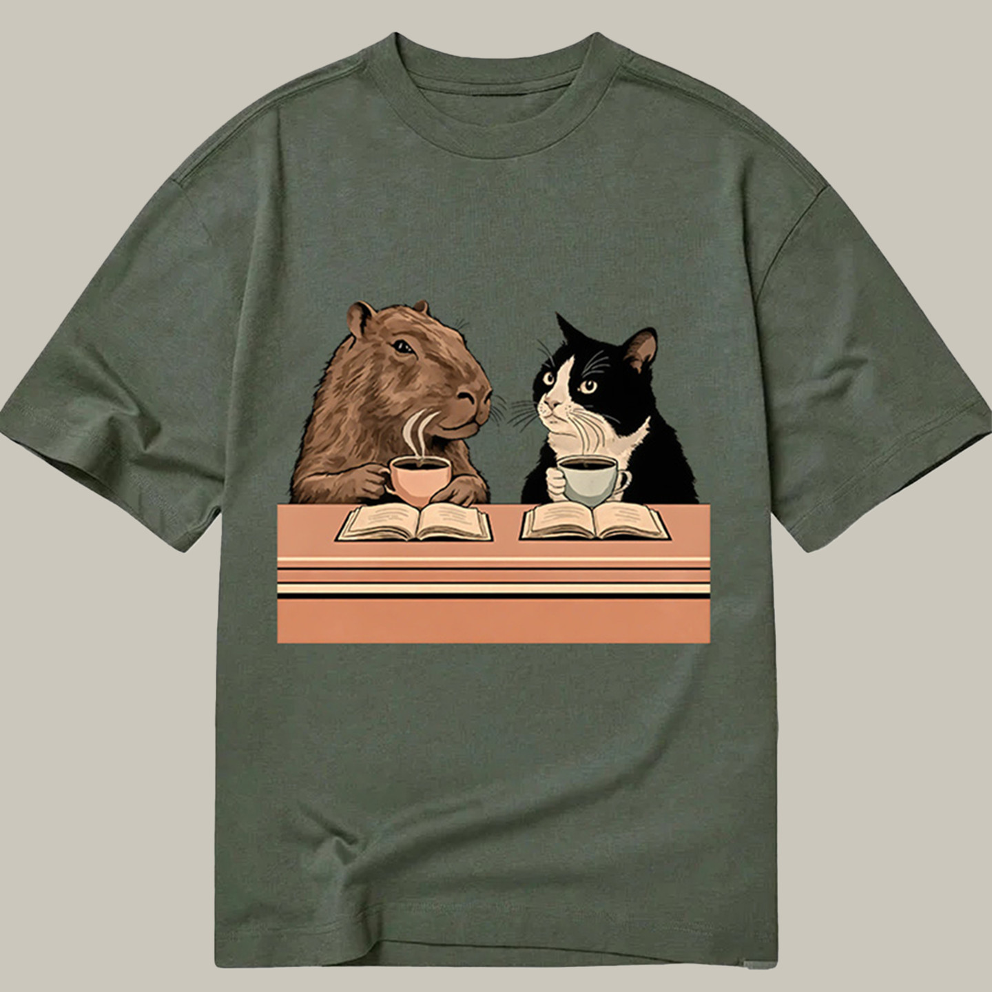 Capybara And Cat Talk Classic Shirt Humor T-Shirts Gifts For Capybara Lovers