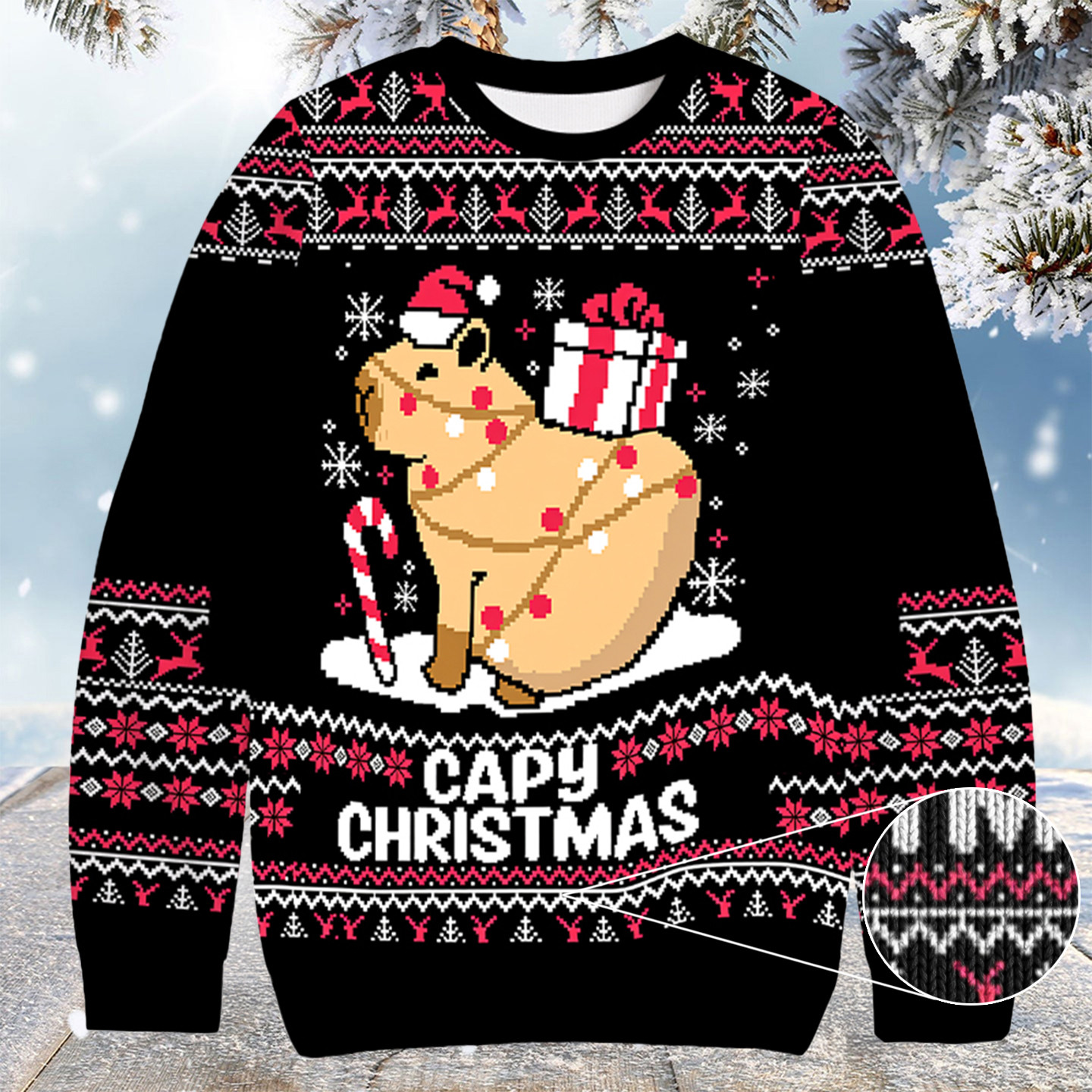 Capybara Funny Animal Christmas Ugly Sweater Best Capybara Gifts