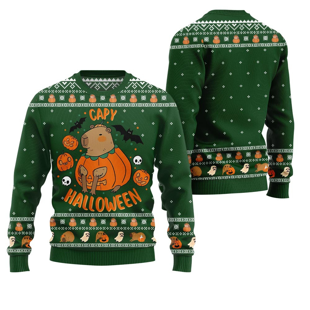 Capybara Halloween Ugly Christmas Sweater Perfect Gift Sweater for Friends and Family