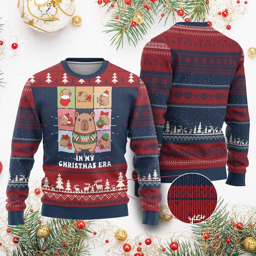 Capybara In My Christmas Era Ugly Christmas Sweater Cute Xmas Sweater Best Capybara Gifts