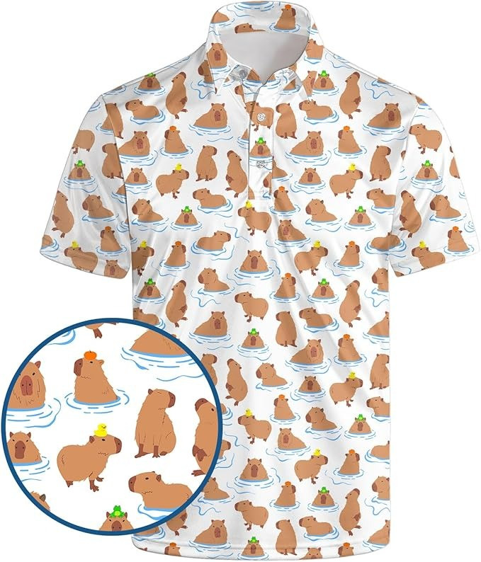 Capybara Polo Shirt Funny Golf Polo Shirt Gifts For Capybara Lovers