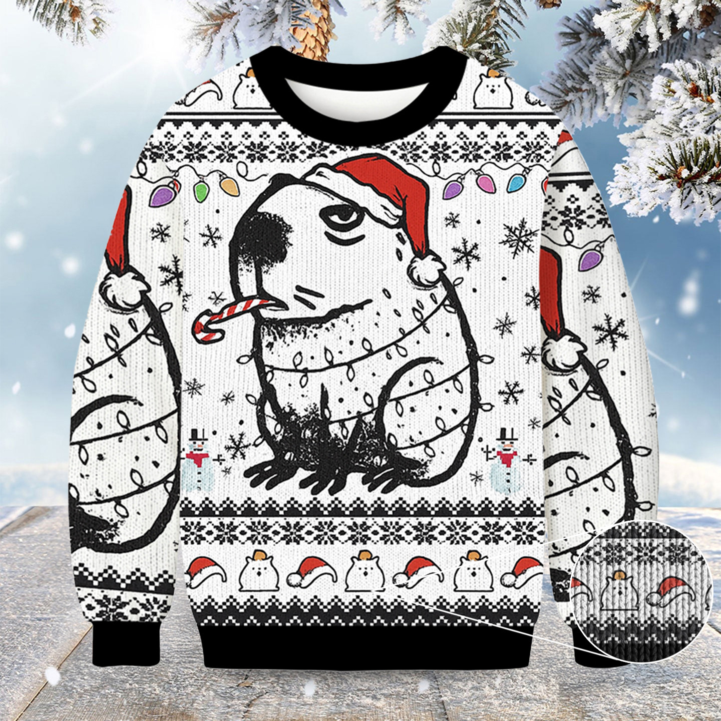Capybara Smoking Christmas Ugly Sweater Holiday Apparel Capybara Presents