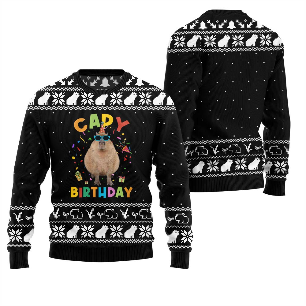 Capybirthday Ugly Christmas Sweater Holiday Merch That Makes a Perfect Christmas Gift