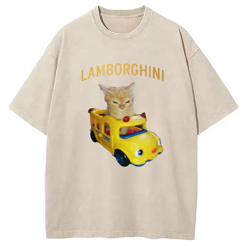 Car Cat Funny Meme Washed T-Shirt Funny Quote Unisex Shirt Gifts For Best Friend