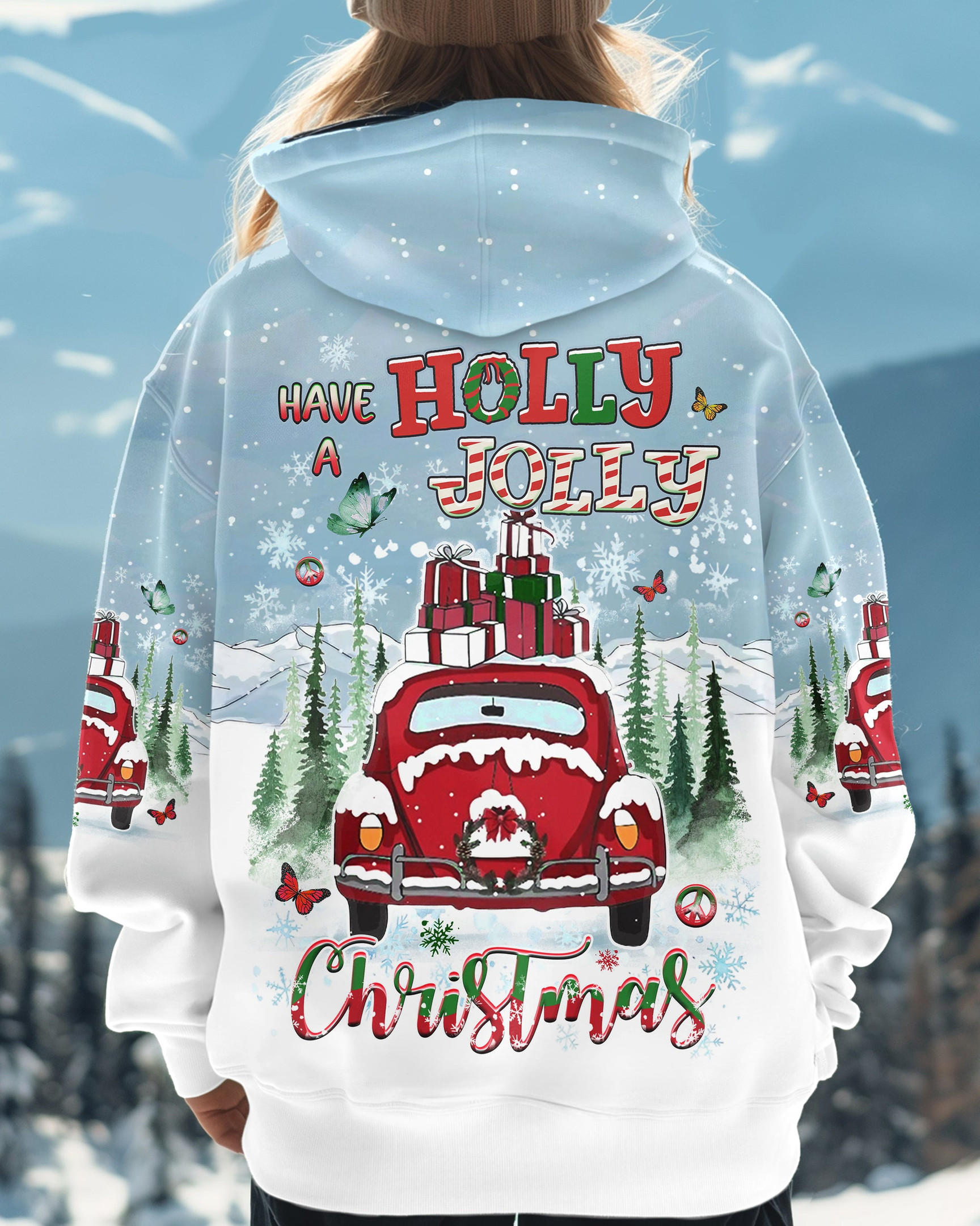 Car Have A Holly Jolly Christmas Hoodie Cozy Xmas Pullover Gifts For Car Lovers