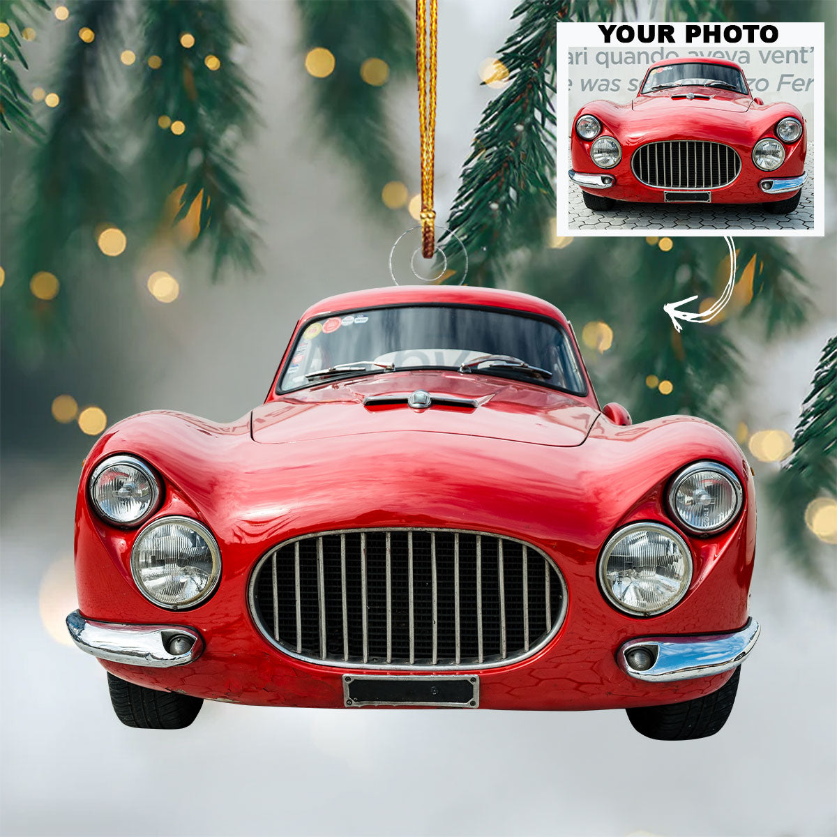Car Photo Ornament Personalized Custom Photo Mica Ornament Christmas Gift For Car Love