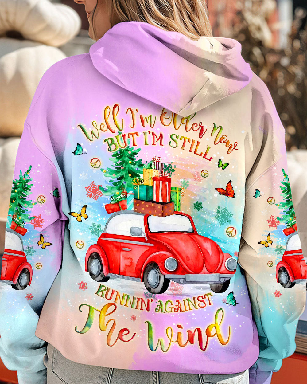 Car Running Against The Wind Christmas Hoodie Best Xmas Pullover Gifts For Car Driver