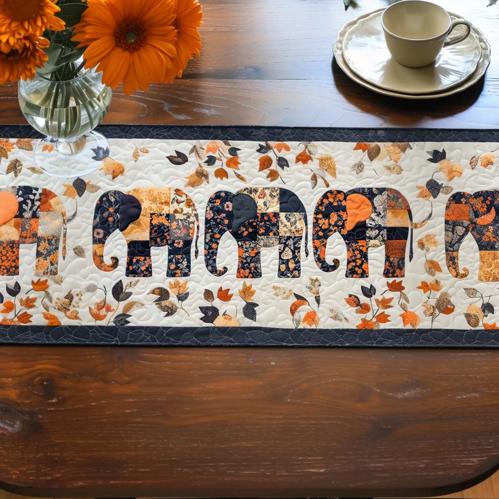 Caravan Soul Quilted Table Runner Dinner Table Decor Ideas Elephant Lover Gift