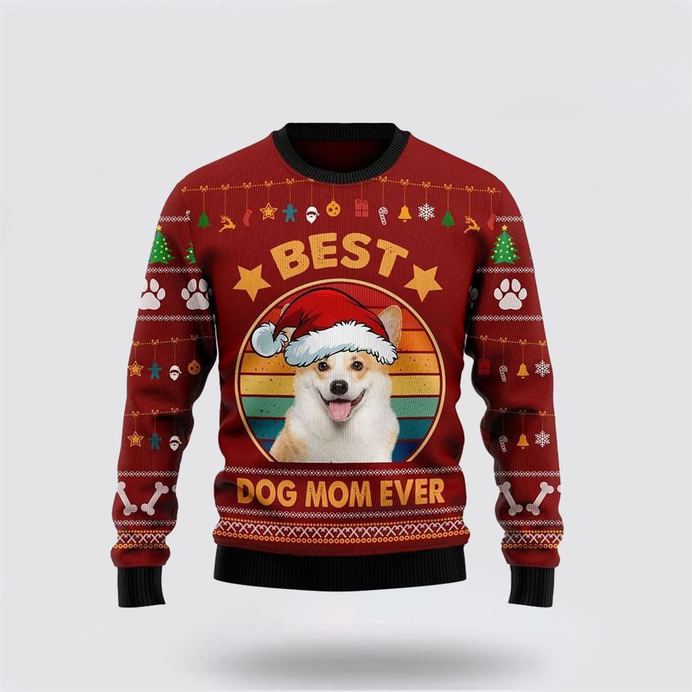 Cardigan Welsh Corgi Best Dog Mom Ever Ugly Christmas Sweater Christmas Gift For Dog Love