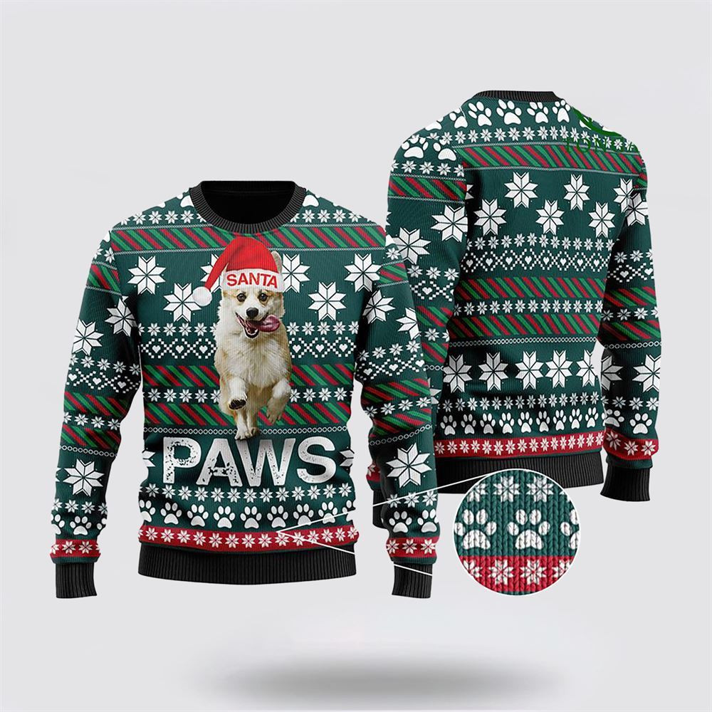 Cardigan Welsh Corgi Santa Printed Christmas Ugly Sweater Christmas Gift For Dog Love Christmas Gift Idea