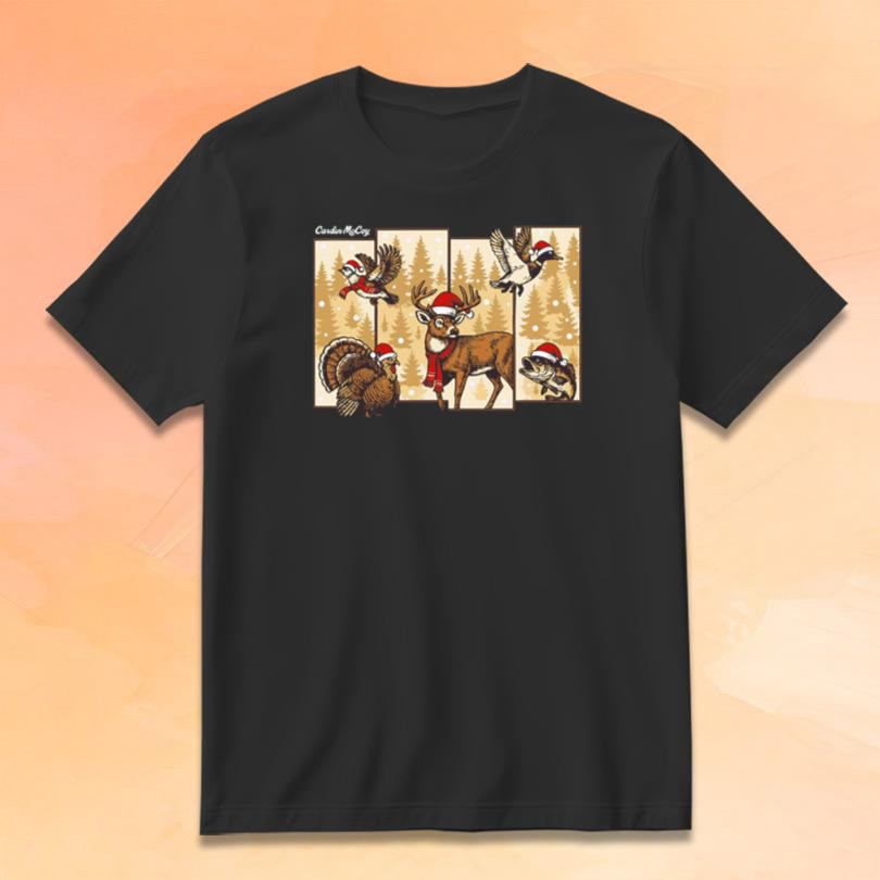 Cardin McCoy Merch Christmas Hunting Grid T-Shirt Xmas Gifts For Brothers