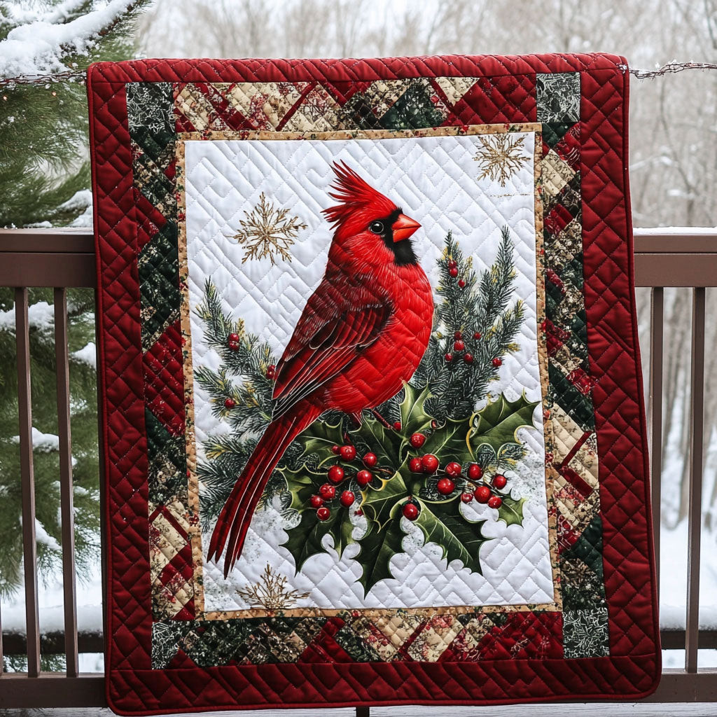Cardinal Bird Christmas Quilt Blanket Couch Blanket Gift For Daughter In Law On Mother'S Day