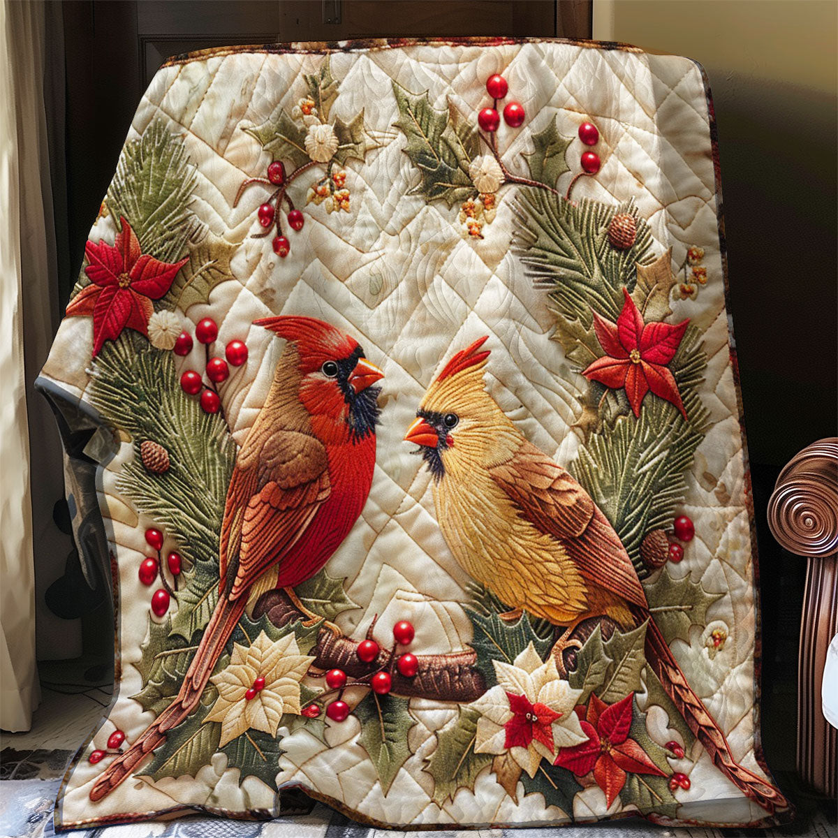 Cardinal Birds Quilt Blanket Best Throw Blanket Mother's Day Gifts For Wife From Husband