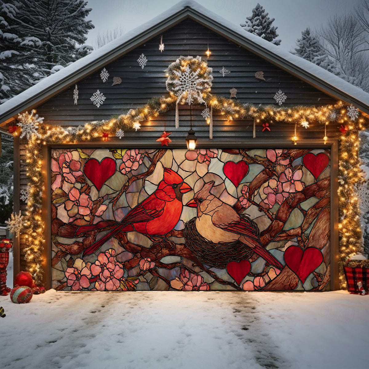 Cardinal Blessing Christmas Garage Door Banner Garage Christmas Decor Cardinal Lover Xmas Gifts