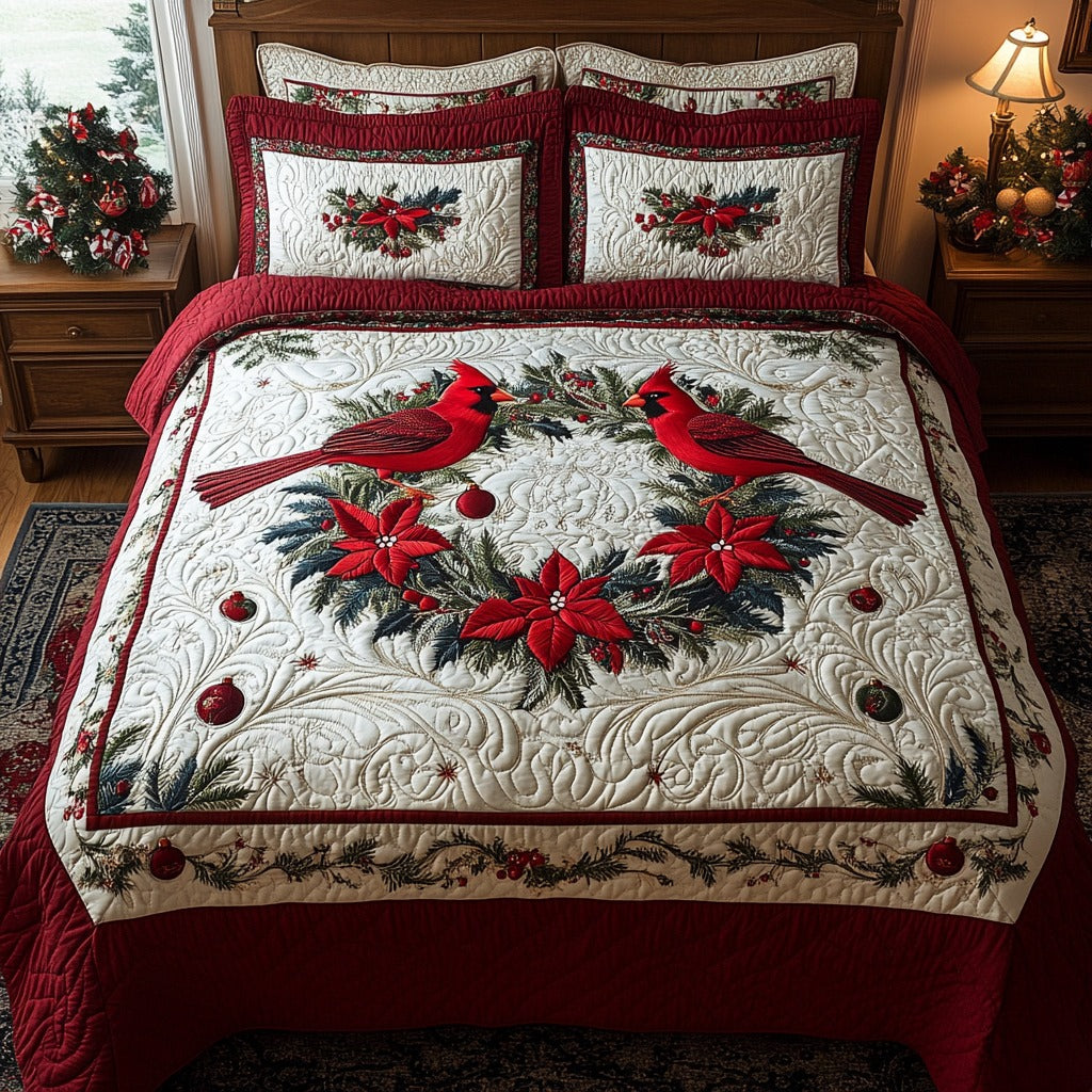 Cardinal Chorus Quilted Bedding Set Best Comforter Sets Cardinal Gifts For Friend