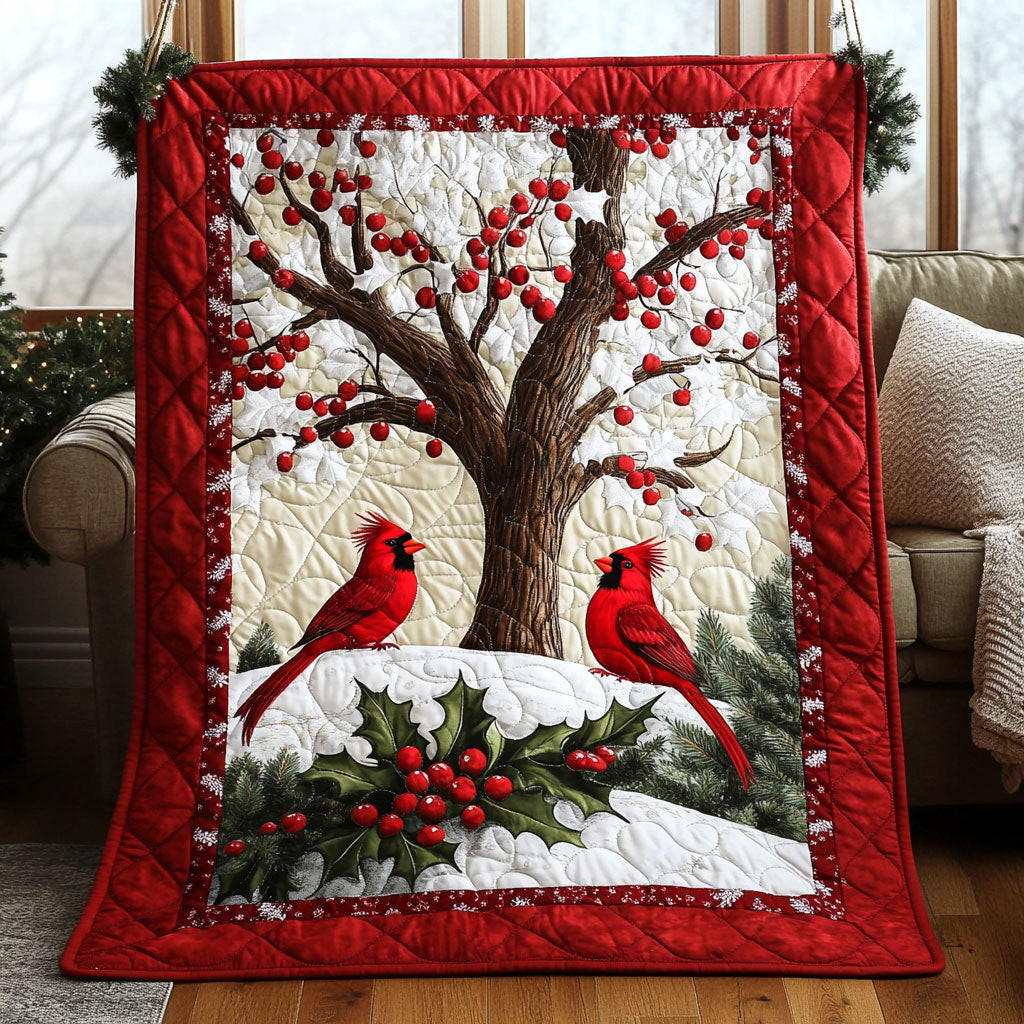 Cardinal Christmas Quilt Blanket Throws And Blankets Mother's Day Gifts For Daughter In Law