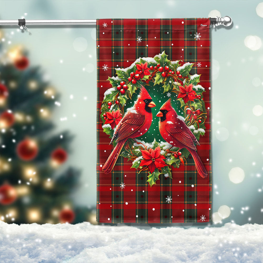 Cardinal Christmas Season S Greetings Winter Holiday Flag