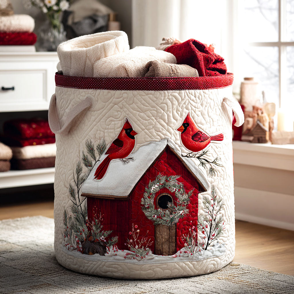 Cardinal Cottage Quilted Laundry Basket Perfect Gift For College Dorm