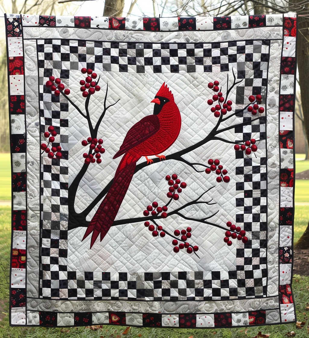 Cardinal Crest Quilted Blanket Cardinal Gift Items