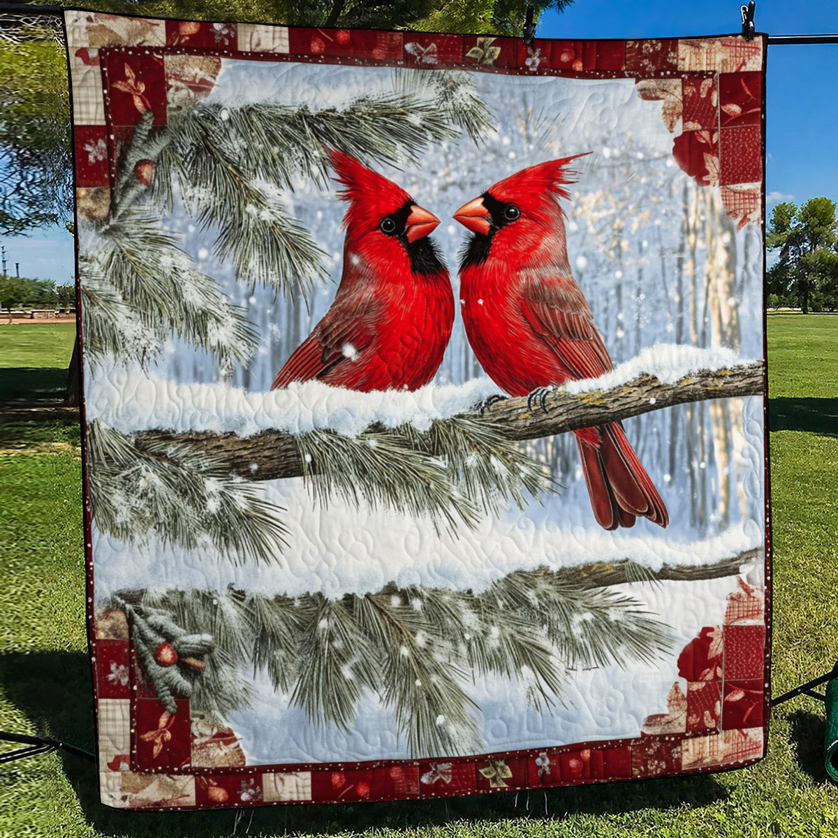Cardinal Dreams Quilted Blanket Unique Cardinal Gifts