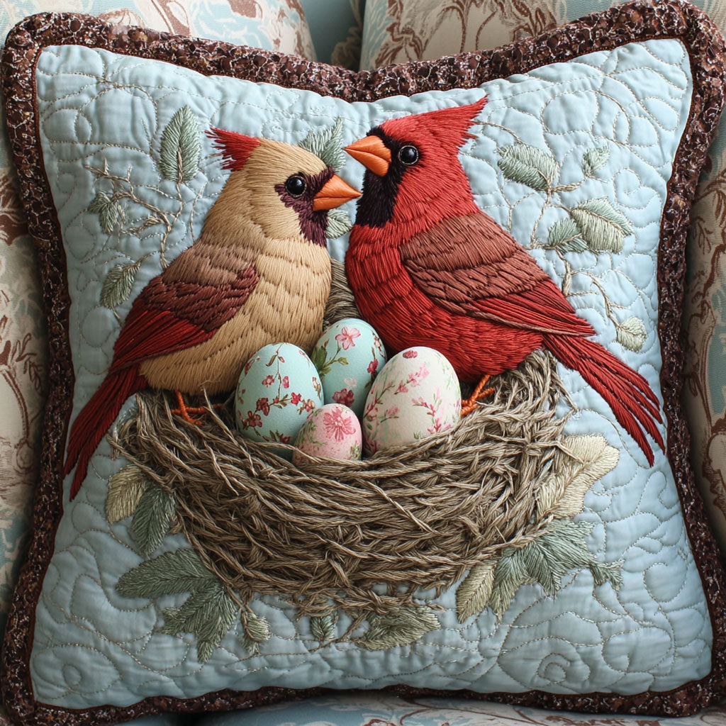 Cardinal Easter Egg Quilt Pillow Case Best Pillow Case Gift Idea for Relaxing Sleep