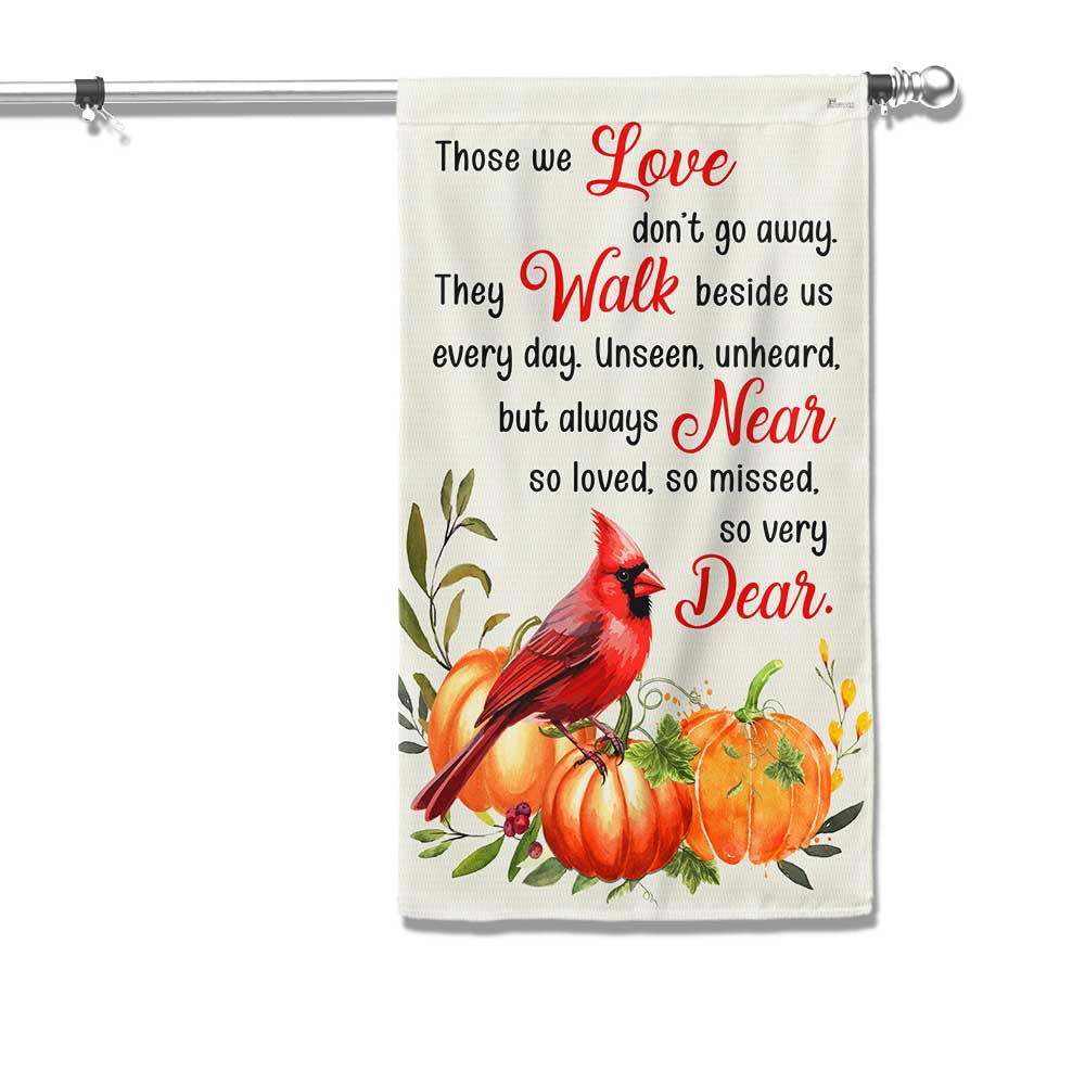 Cardinal Fall Pumpkins Flag Those We Love Don T Go Away Cardinal Flag