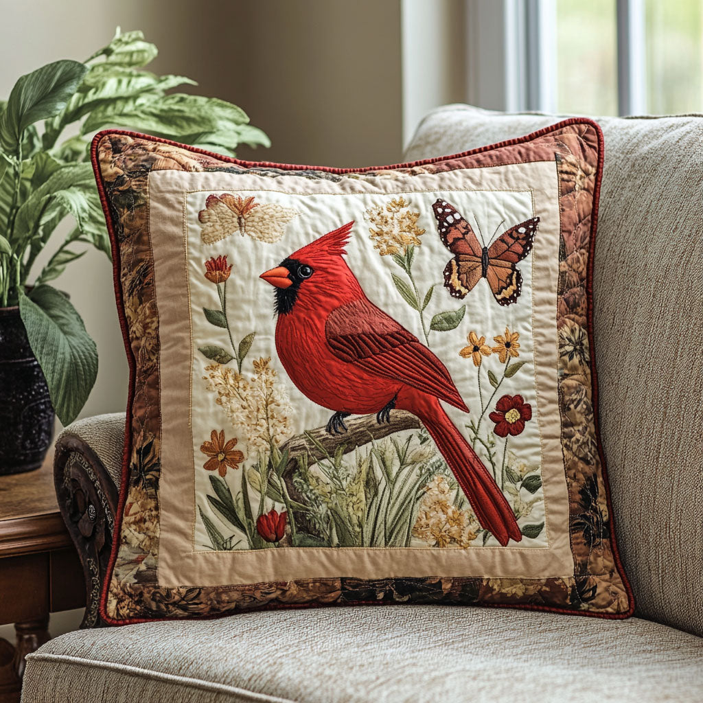 Cardinal Garden Quilt Pillow Case Thoughtful Pillowcase Gift for Housewarming