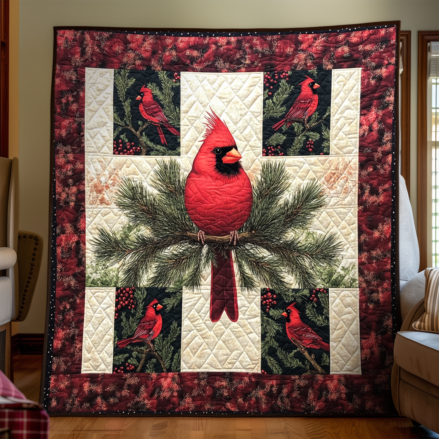 Cardinal Glory Quilted Blanket Cardinal Gifts For Mom