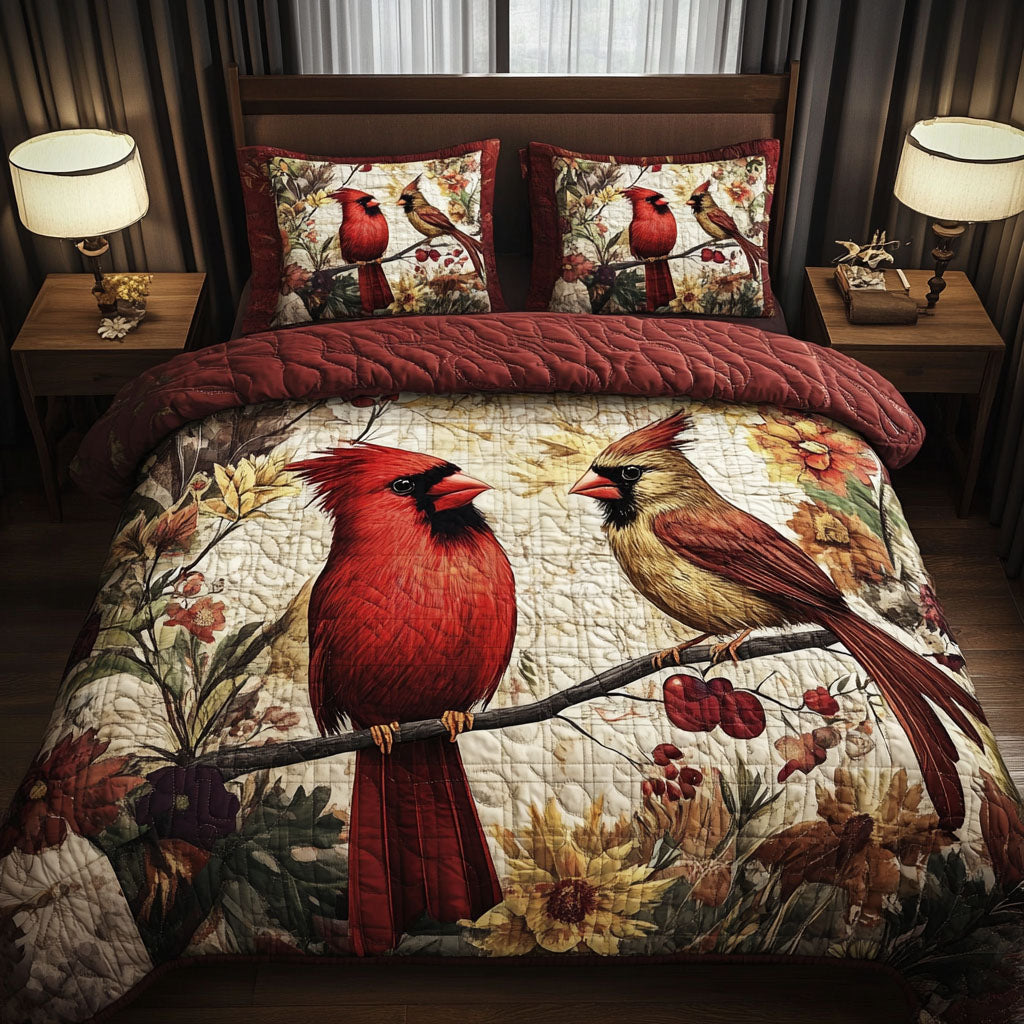 Cardinal Harmony Quilted Bedding Set Bedroom Decor Ideas Cardinal Gifts For Friend