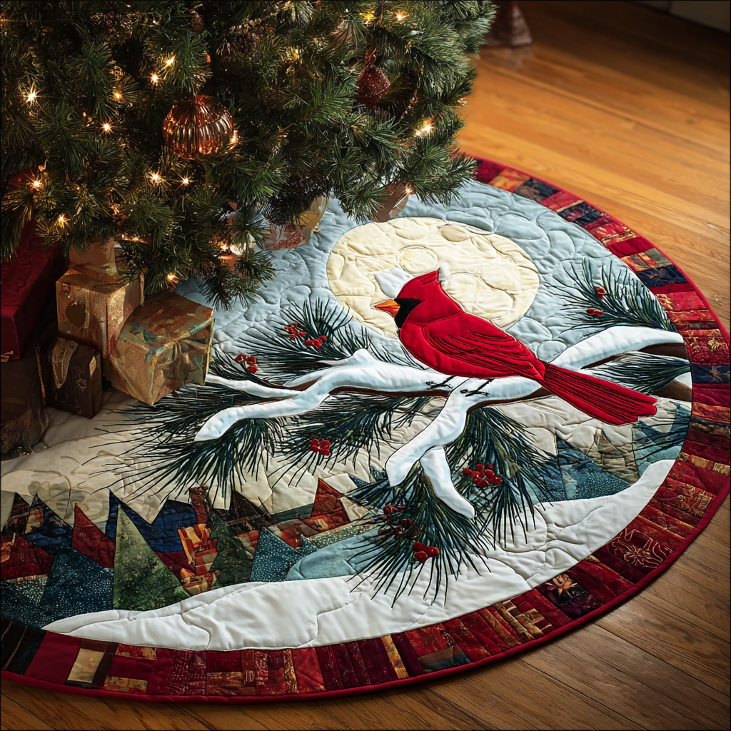 Cardinal Haven Christmas Quilted Tree Skirt Winter Holiday Decor Cardinal Christmas Gift Ideas