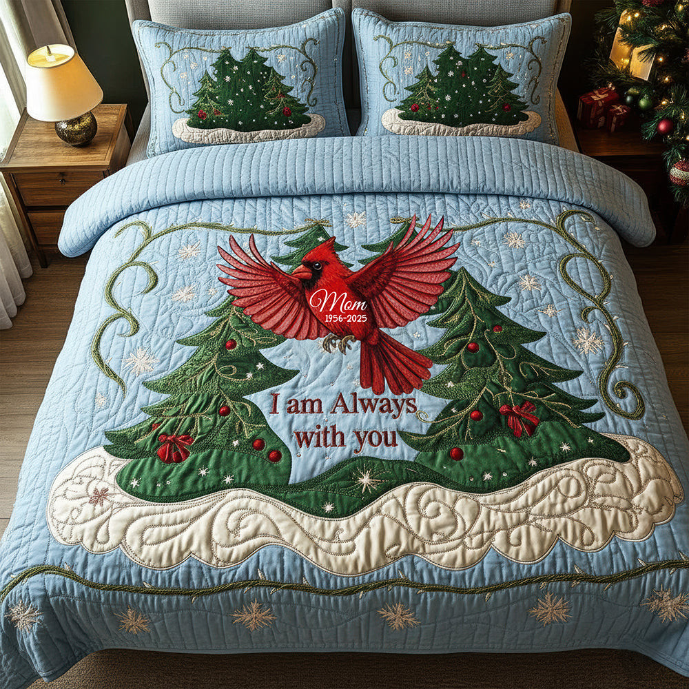 Cardinal Memorial Quilt Bedding Set ' Personalized Gifts For Loved Ones In Heaven - Secret Santa Gifts Funny Ideas