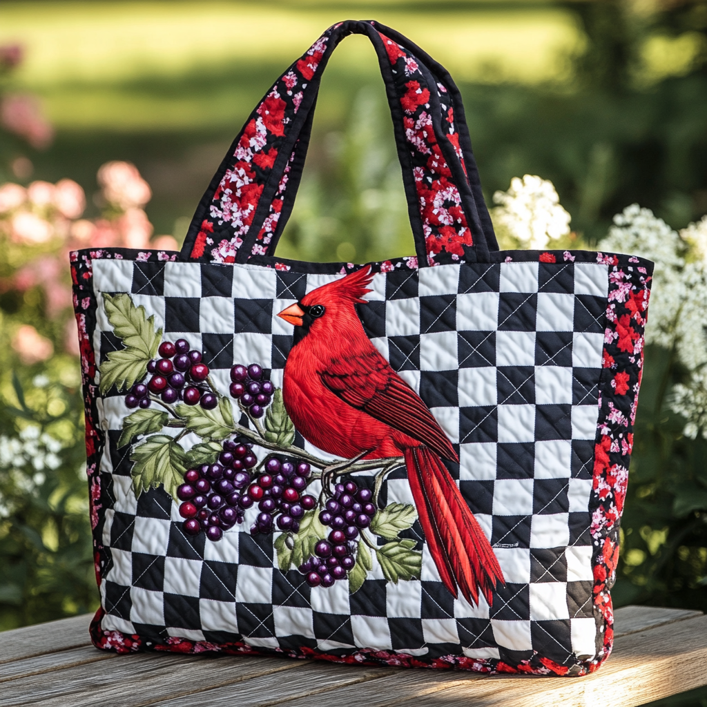 Cardinal Moments Quilted Tote Bag Red Cardinal Bird Gifts