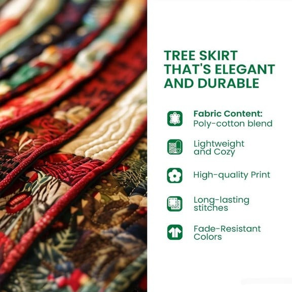 Cardinal Nest Christmas Quilted Tree Skirt Xmas Tree Surround Cardinal Presents For Memorial