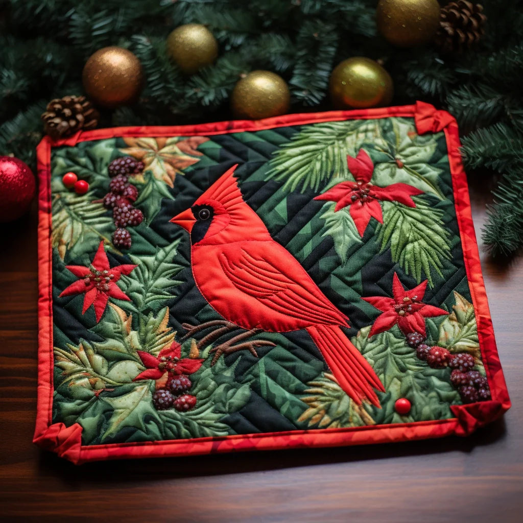 Cardinal Quilted Placemat Holiday Placemats Great Father's Day Gifts