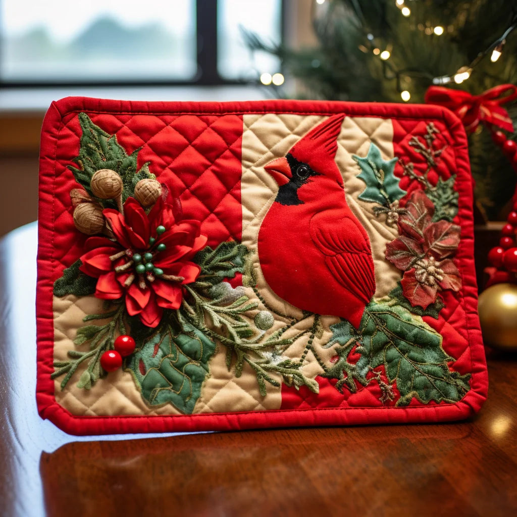 Cardinal Quilted Placemat Placemats For Round Table Retirement Gift Ideas For Men