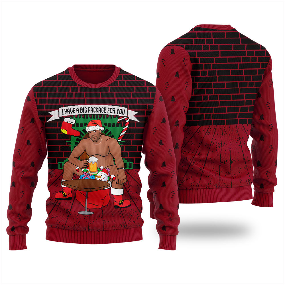 Cardinal Red I Have A Big Package For You Barry Wood Holiday Sweater Exclusive Christmas Sweater Merch Gift Edition