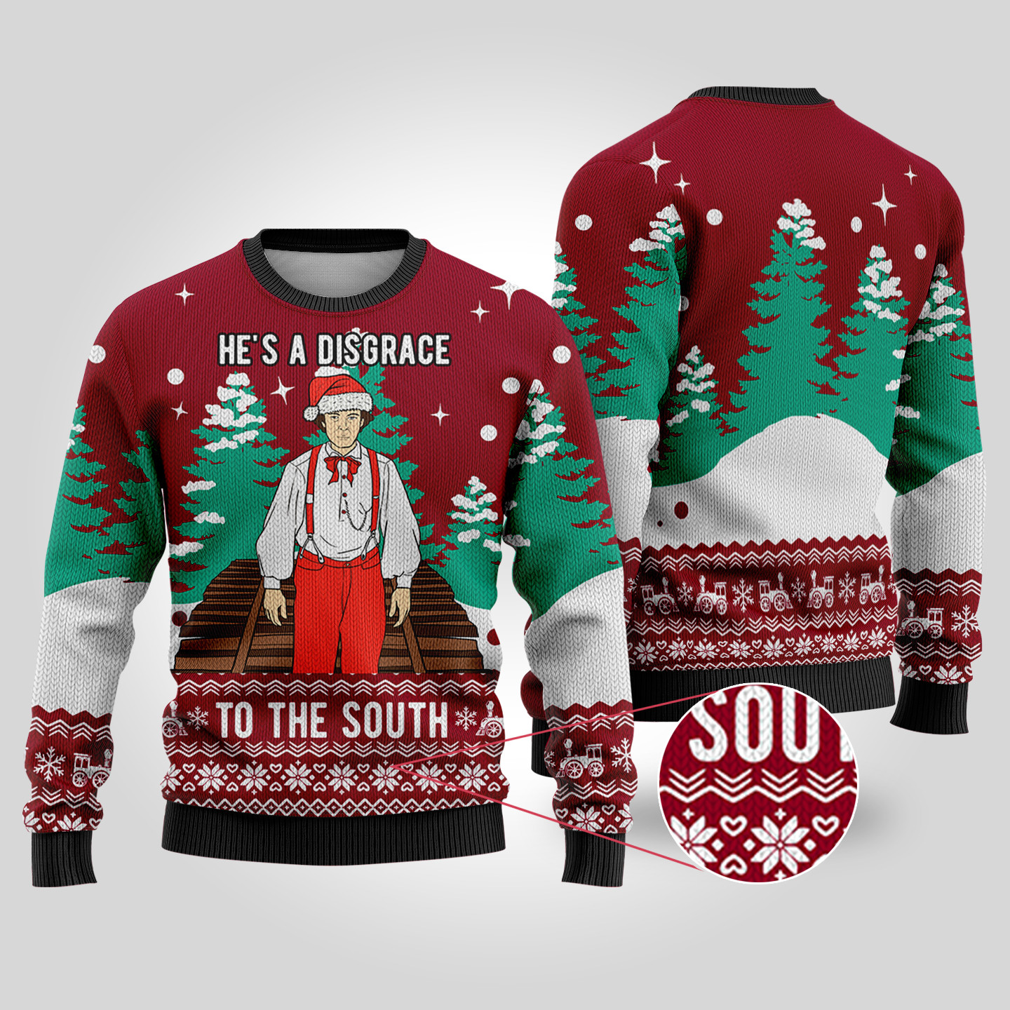 Cardinal Red Santa The General Ugly Christmas Sweater Funny Xmas Sweater for Ugly Sweater Parties