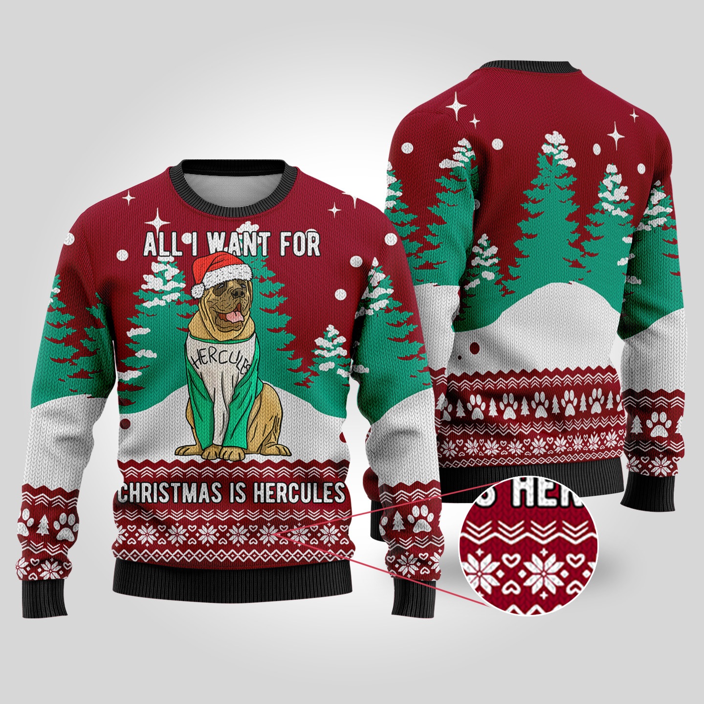 Cardinal Red The Beast Hercules Sandlot Dog Ugly Christmas Sweater Special Merch Gift Idea for Festive Celebrations