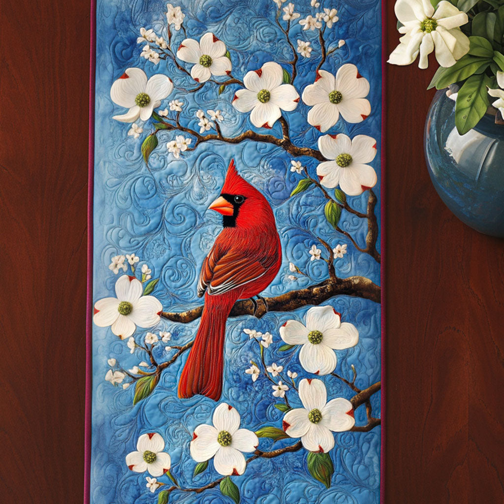 Cardinal Serenade Quilted Table Runner Dining Room Centerpieces Cardinal Christmas Gift